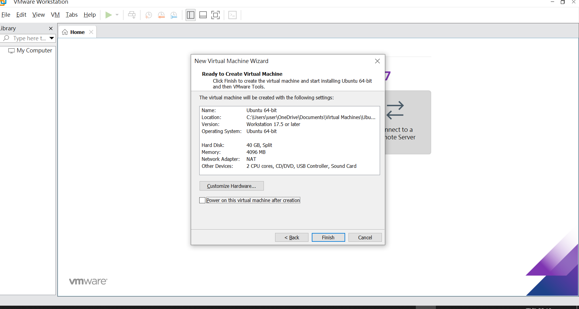 Ubuntu 虛擬機建立完成摘要